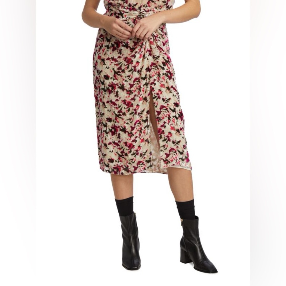 rag & bone Burnout Crushed Velvet Midi Skirt